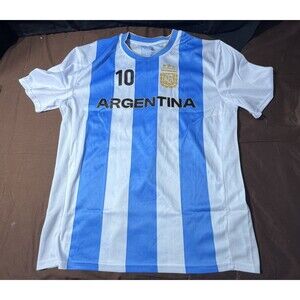 AFA Argentina Lionel Messi #10 Soccer Jersey White Blue Unisex Adult XL
